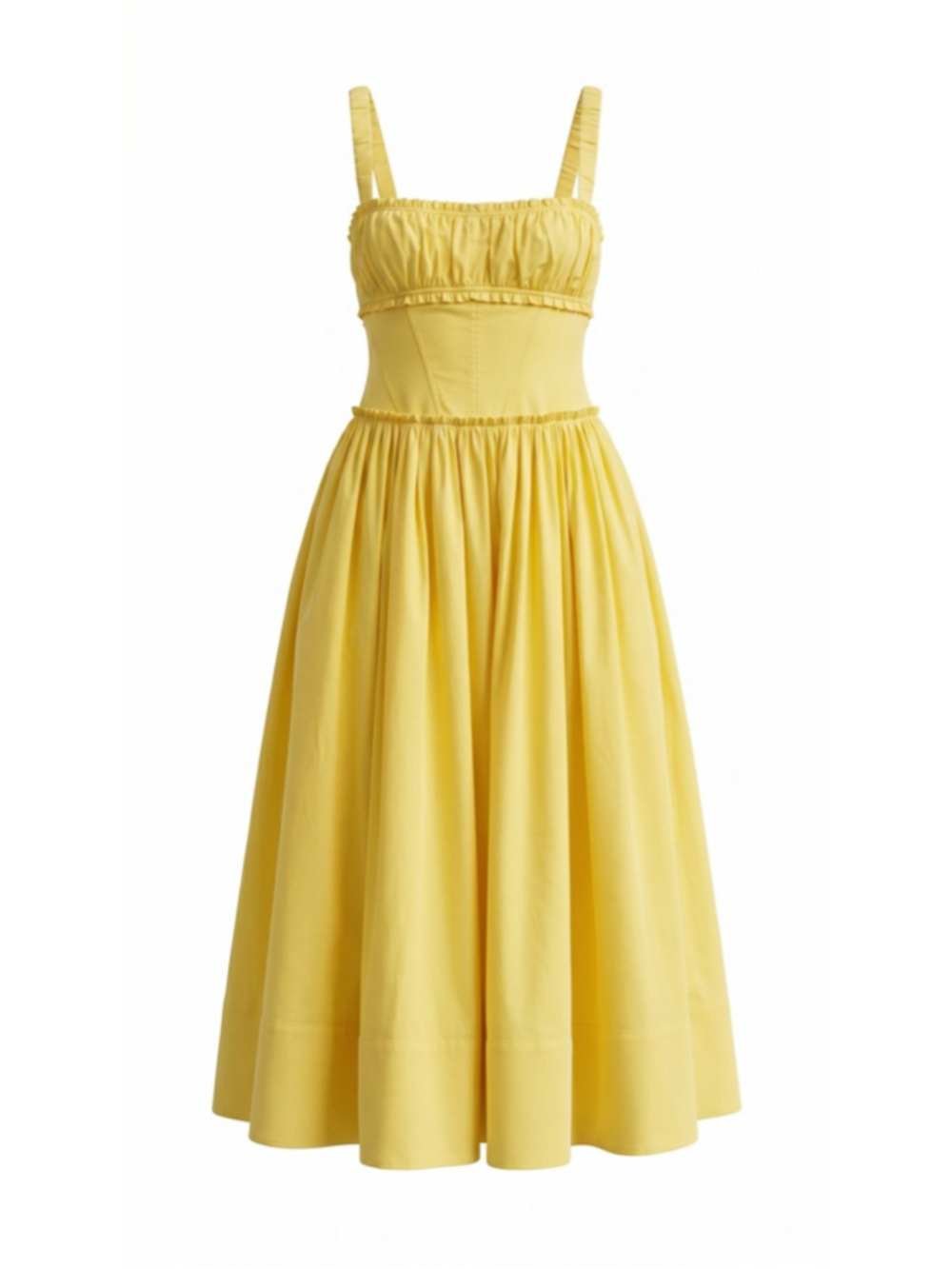 Cinq a Sept Maslow Pleated Yellow Midi Dress NWT Size 10